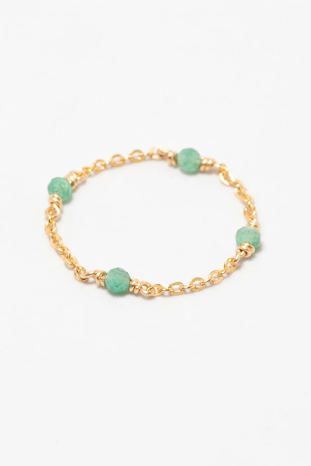 Bague chaînette Satellite - Émeraude