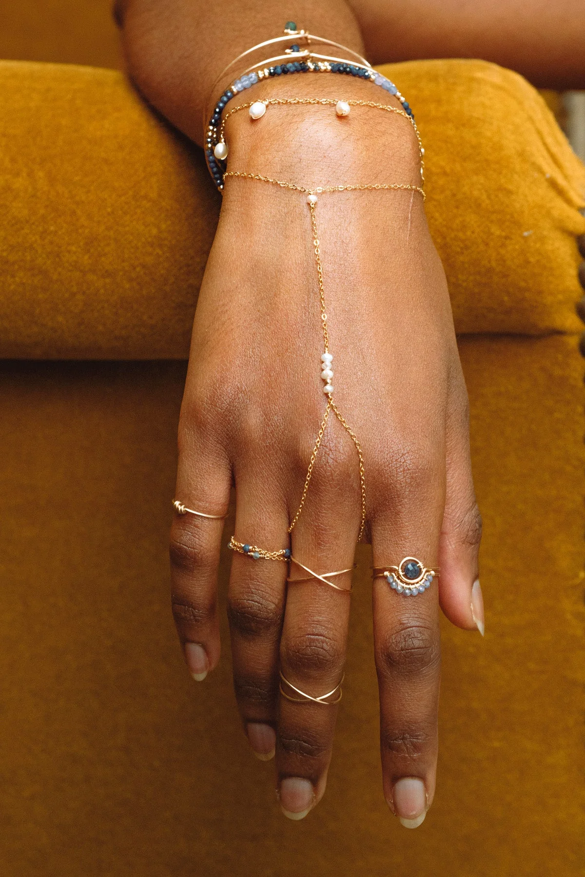 Bague chaînette Satellite - Émeraude - Image 3