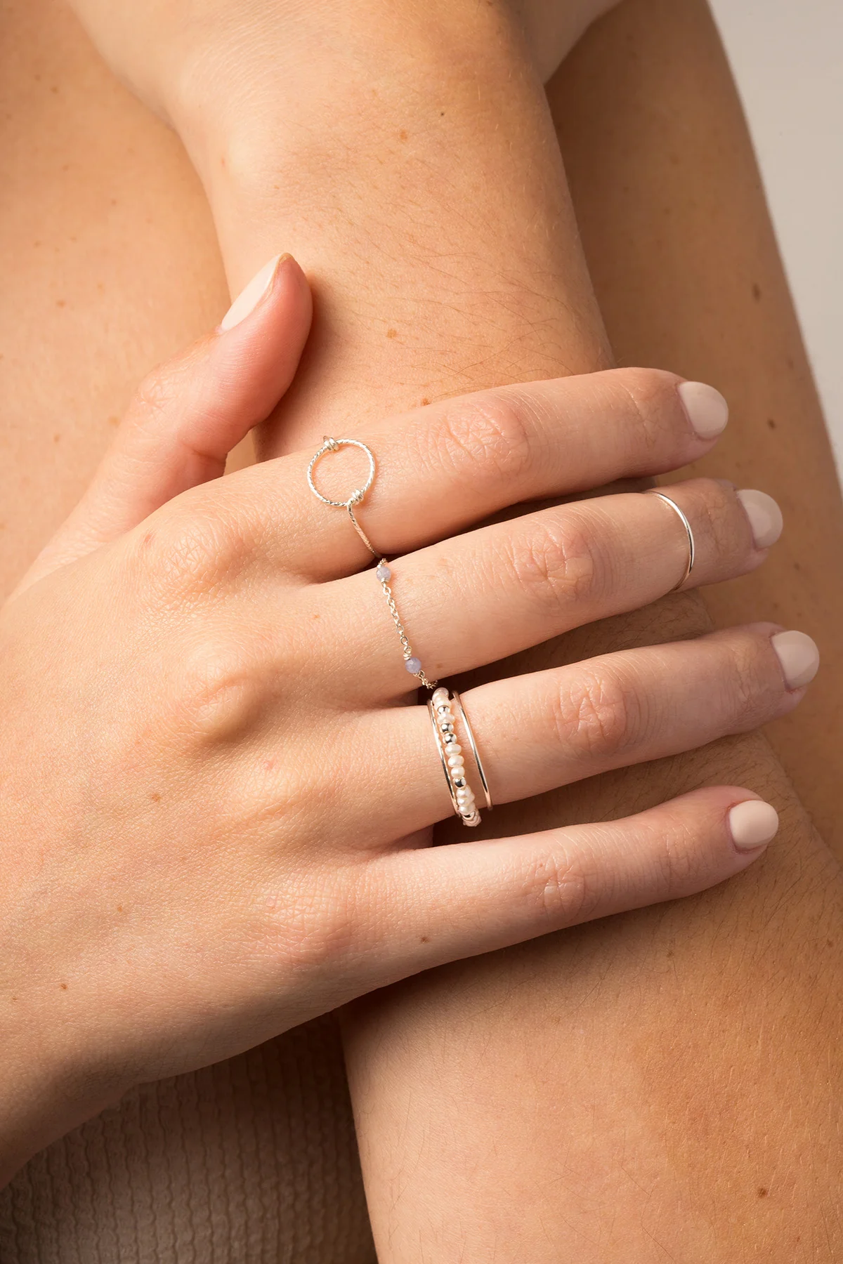 Bague chaînette Satellite - Tanzanite - Argent - Image 2