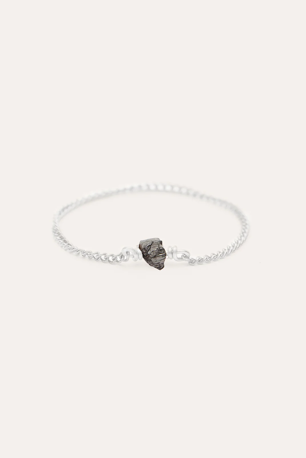 Bague chaînette diamant brut - argent 925
