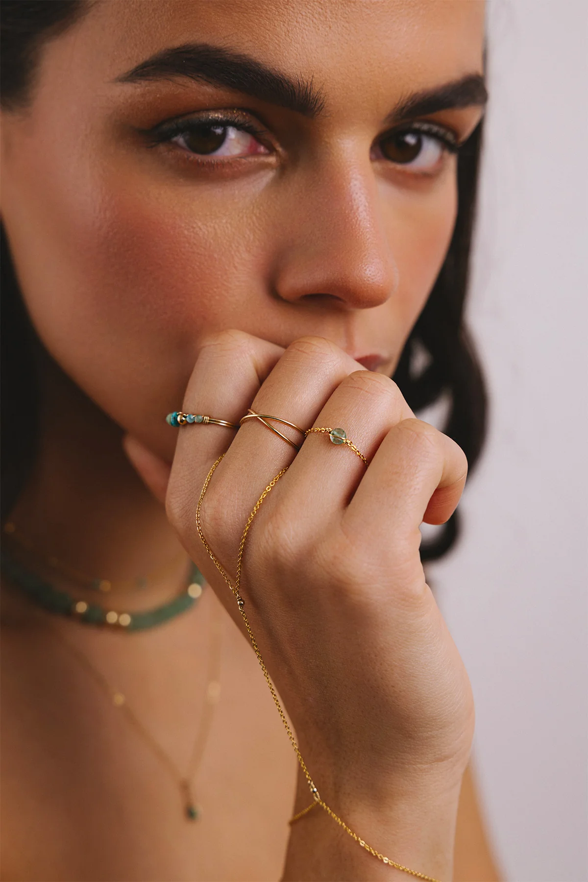 Bague chaînette Stella - Aventurine - Image 3
