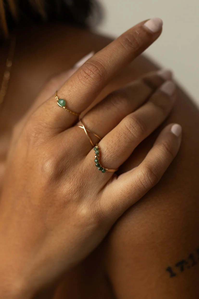 Bague chaînette Stella - Aventurine - Image 4