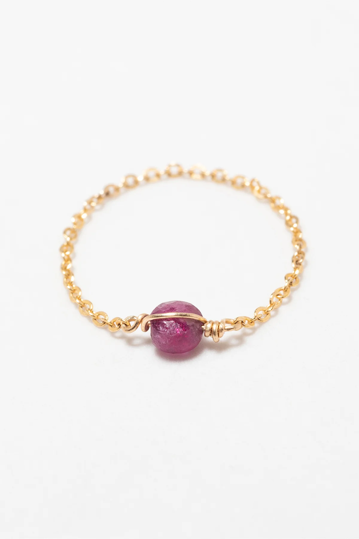Bague chainette Stella - Rubis