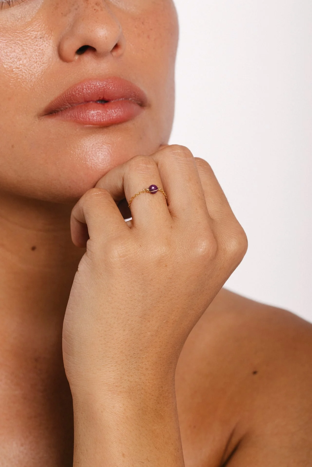 Bague chainette Stella - Rubis - Image 2