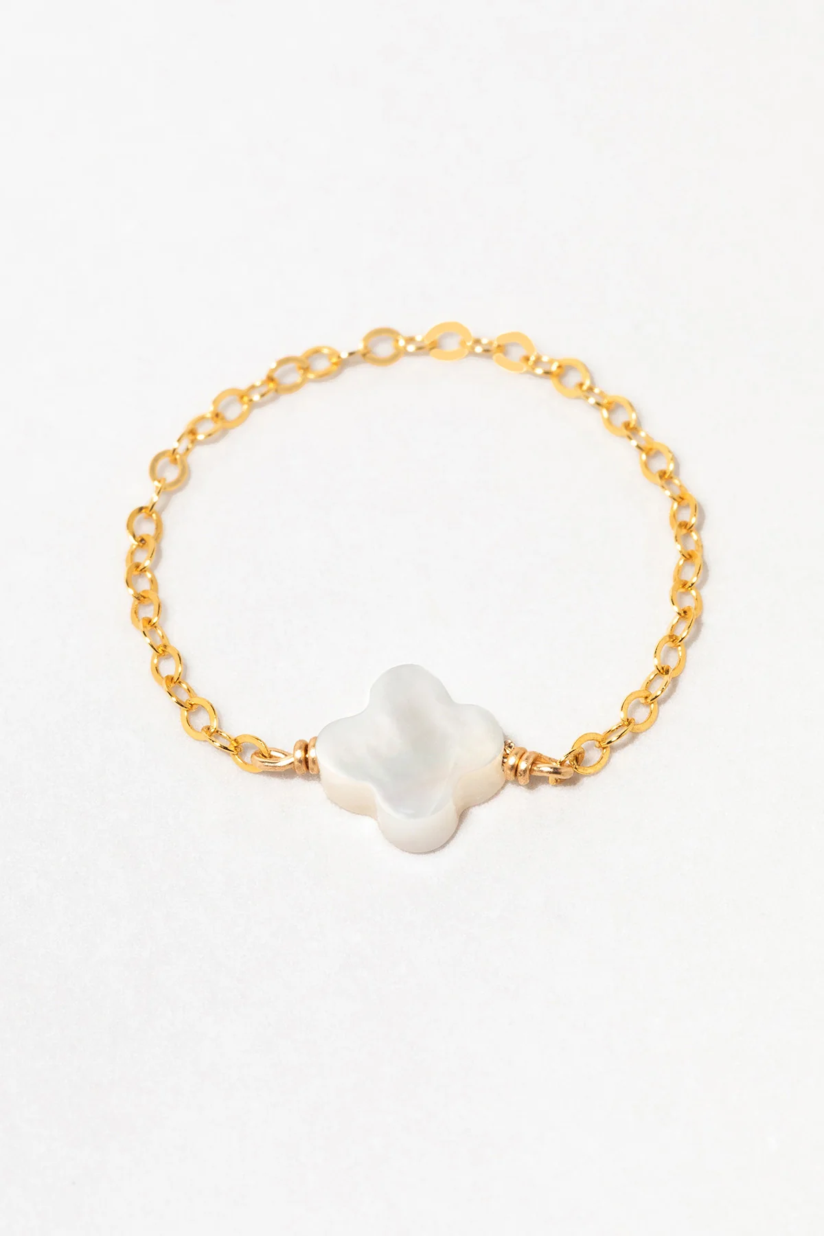 Bague chaînette Swan - Nacre
