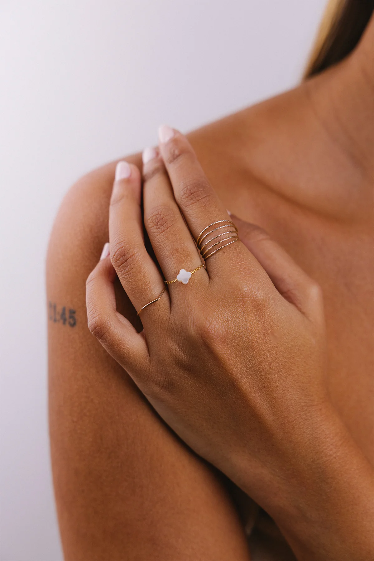 Bague chaînette Swan - Nacre - Image 3