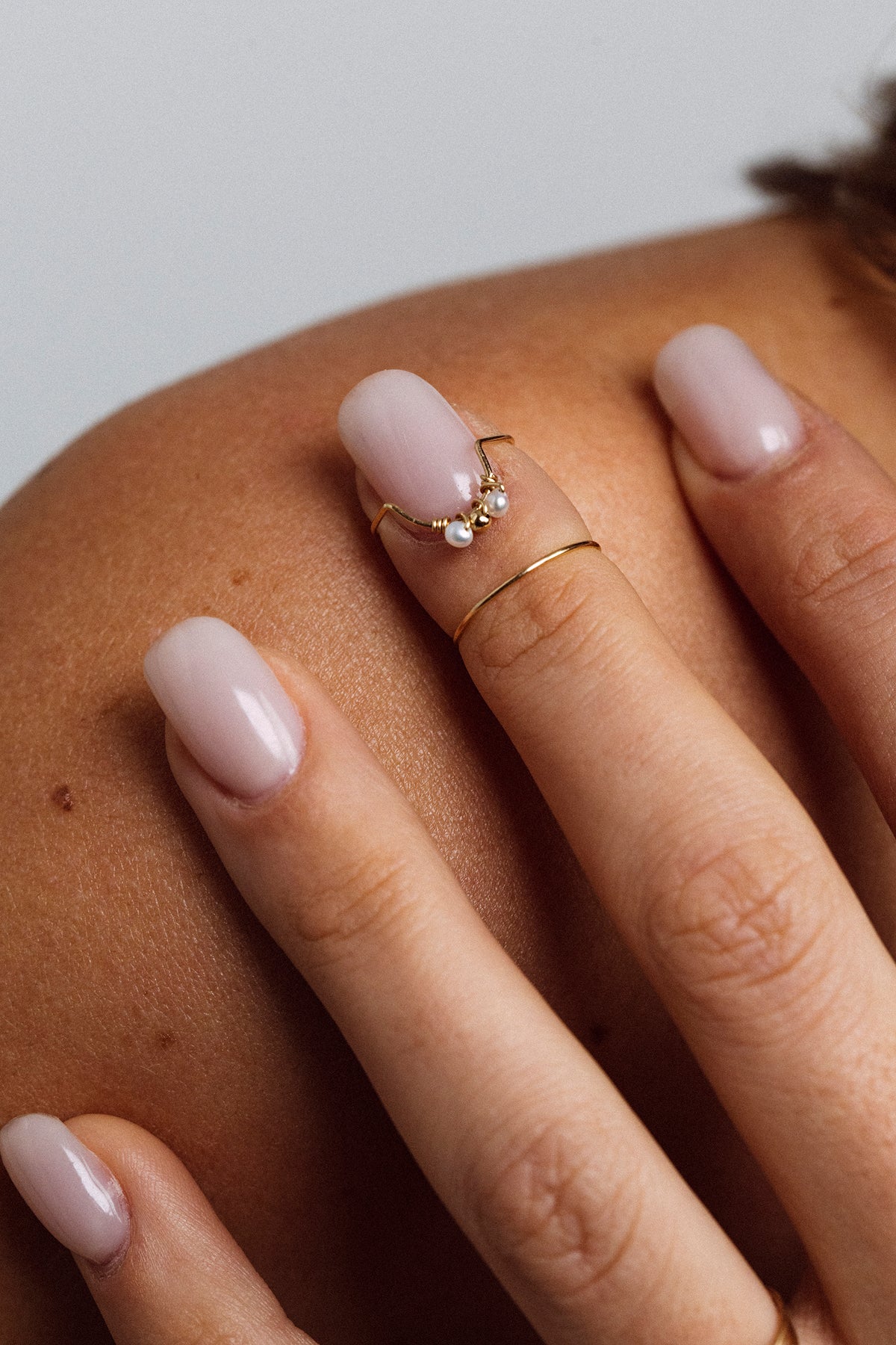 Bague d'ongle Tissage - Perle de culture - Image 2