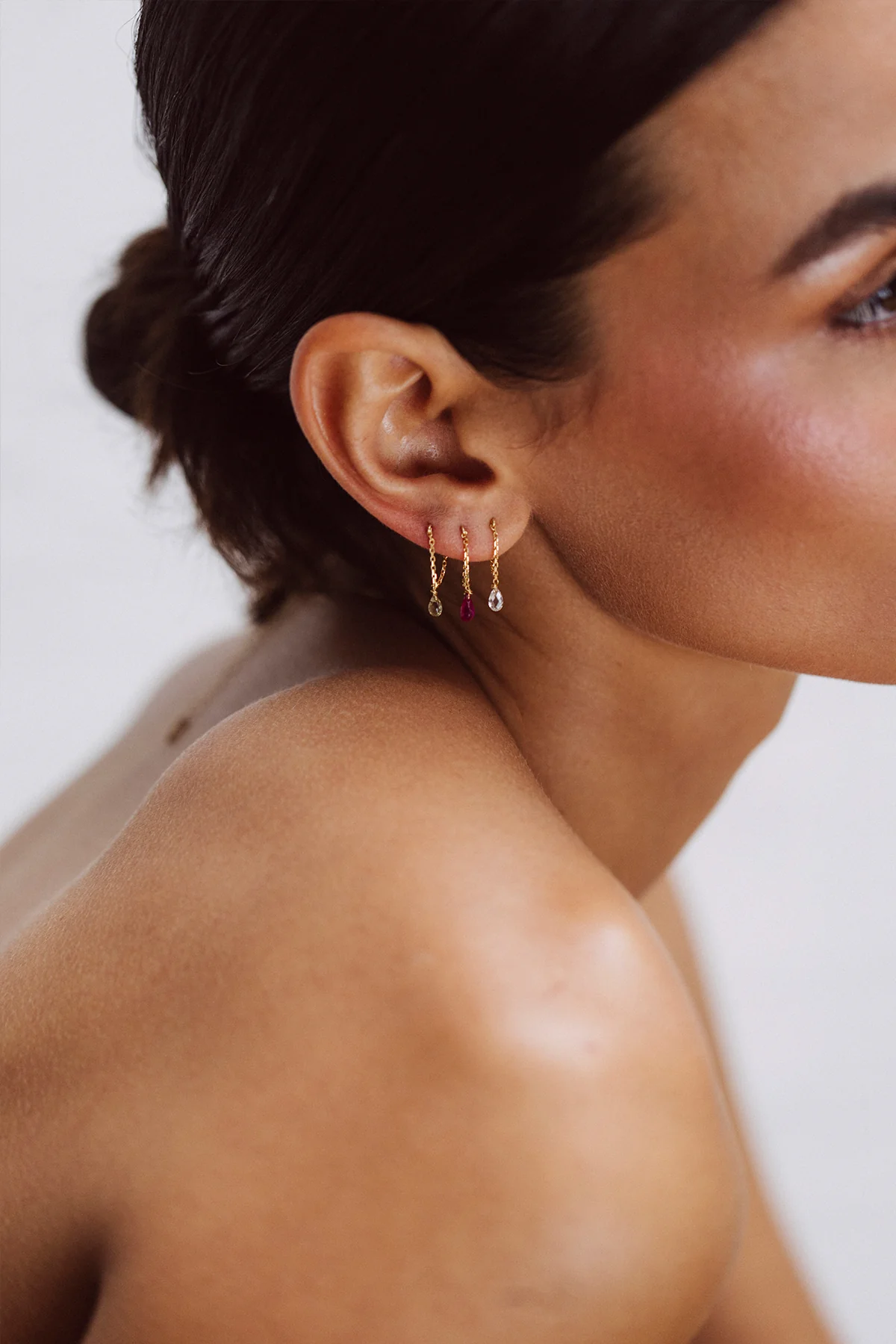 Boucle d'oreille Mia - Or 750‰ - Saphir vert clair - Image 6