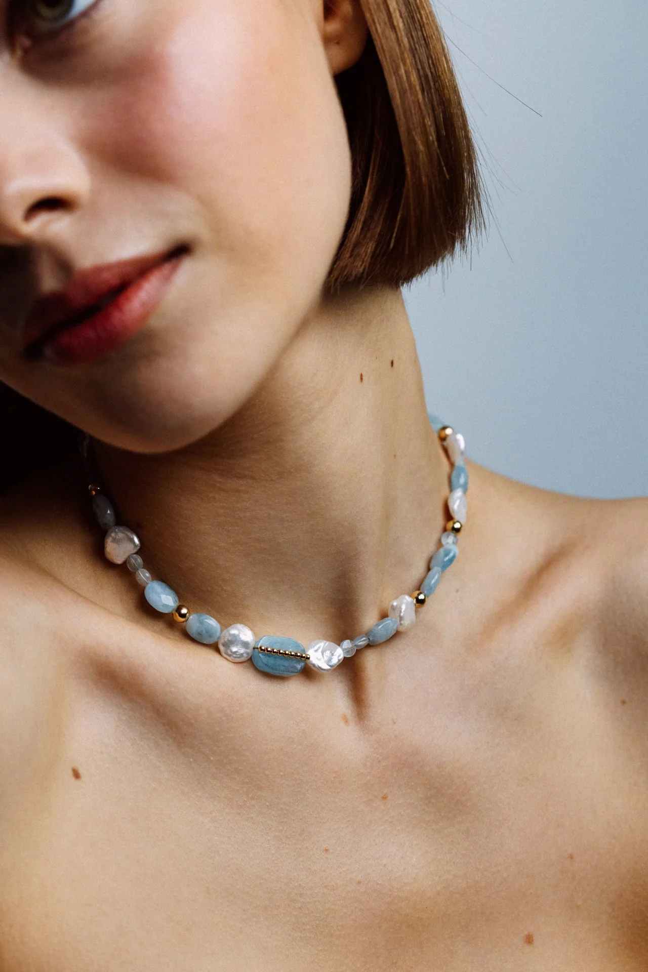Collier Cauri - Aigue marine - Image 2