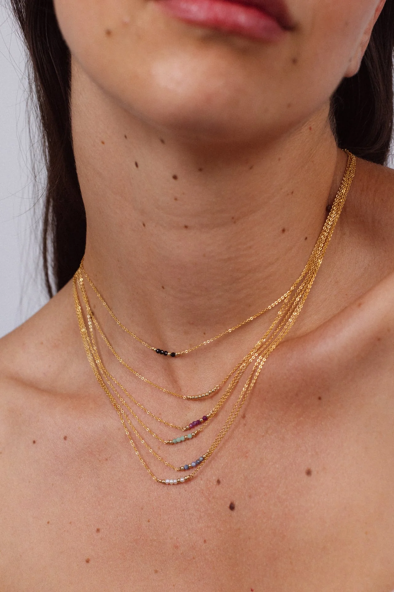 Collier court théa - Emeraude - Image 3
