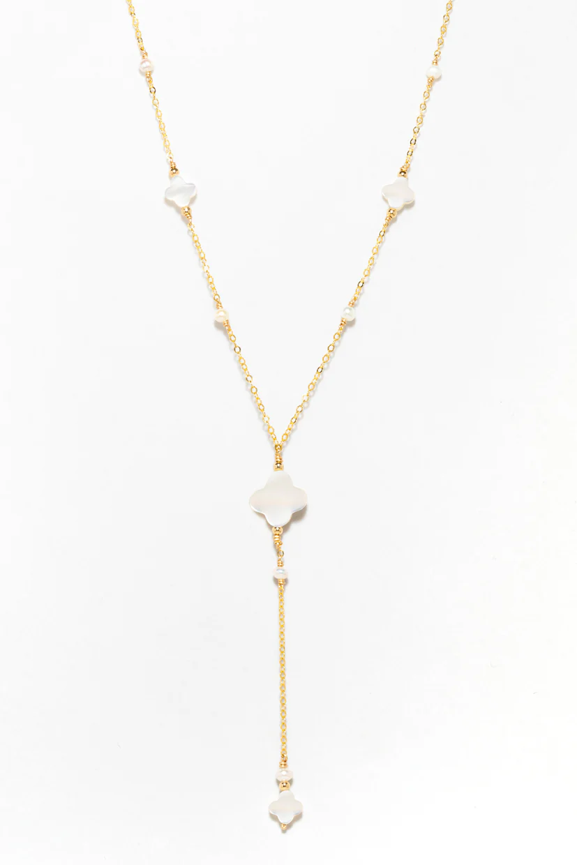 Collier long cravate Swan - Nacre - Image 2