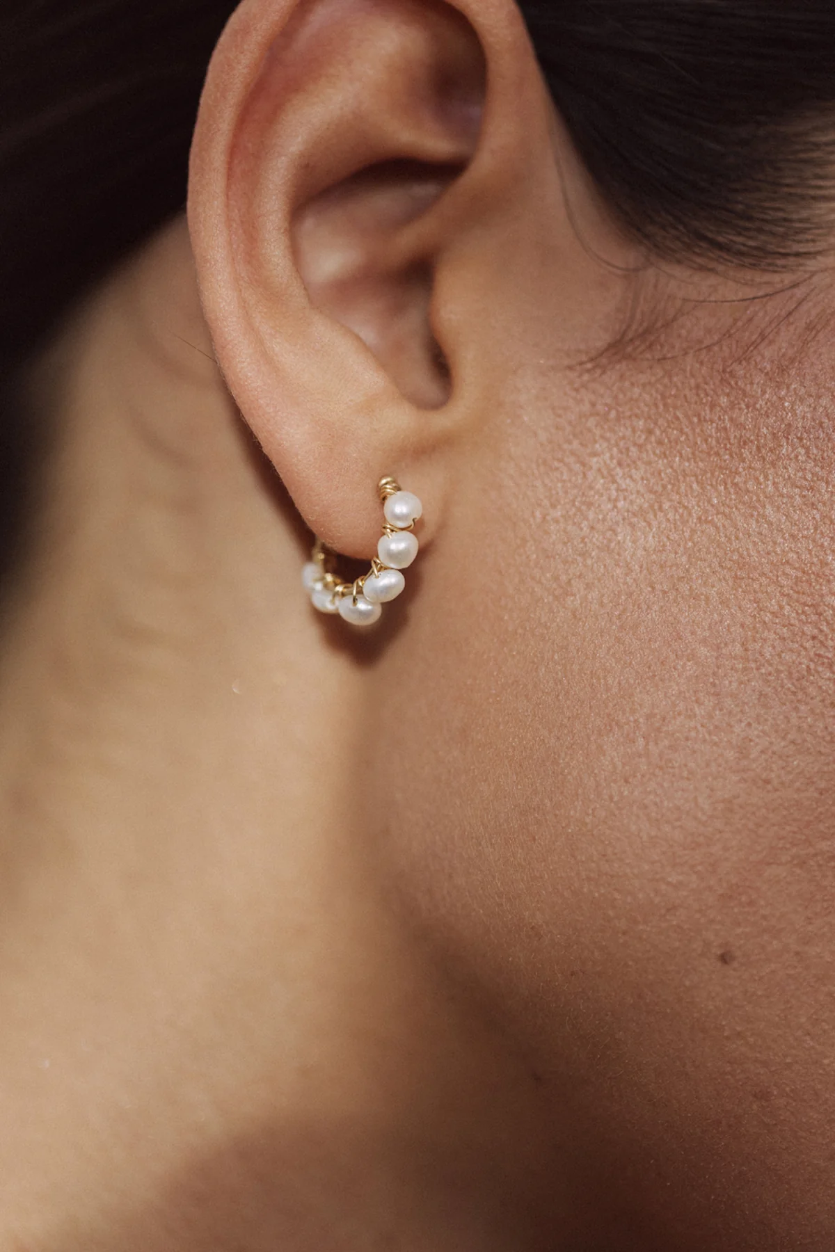 Petites créoles Bouton - Perles de culture