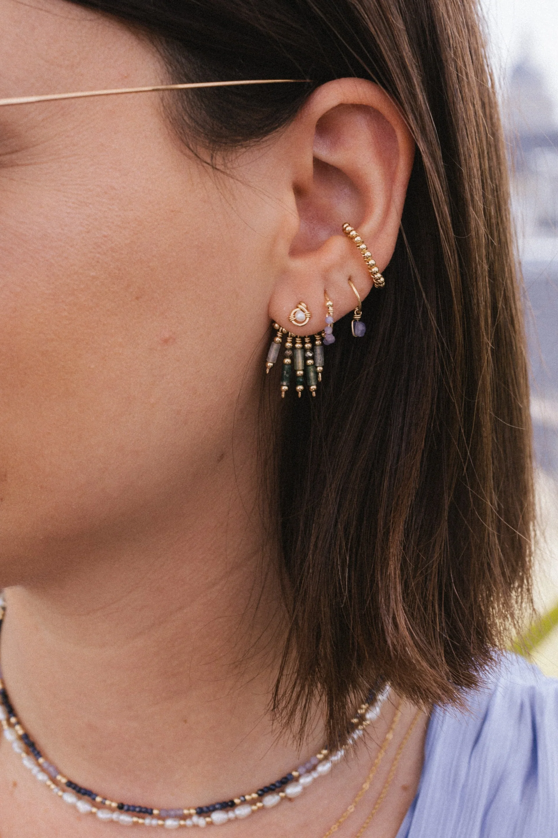 Dos de boucle d'oreille Dalia - Menthe - Image 3